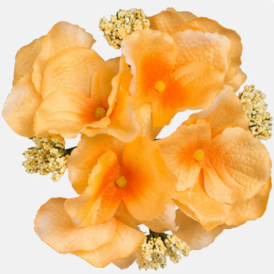 Satin Hydrangea kunstlillepea kollane oranž Ø14 cm - Kunstlilled