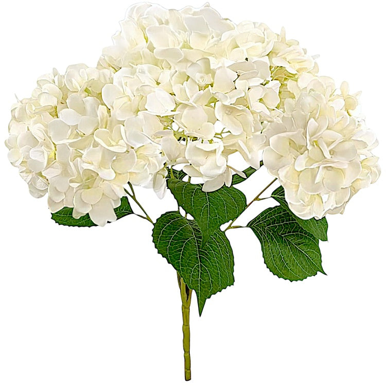 Kermanvärinen hortensia tekokukkakimppu 40 cm - Tekokukat