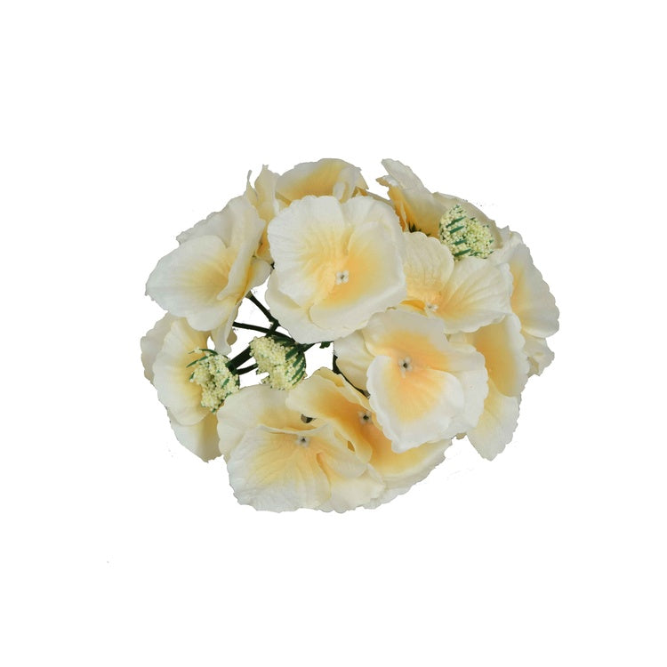 Hortensia kunstlillepea kreemkollane Ø17 cm - Kunstlilled