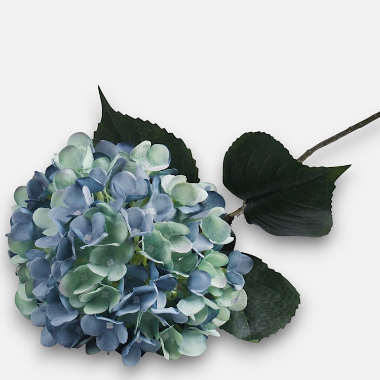 Vaaleanvihreä-sininen hortensia tekokukka 88 cm - Tekokukat
