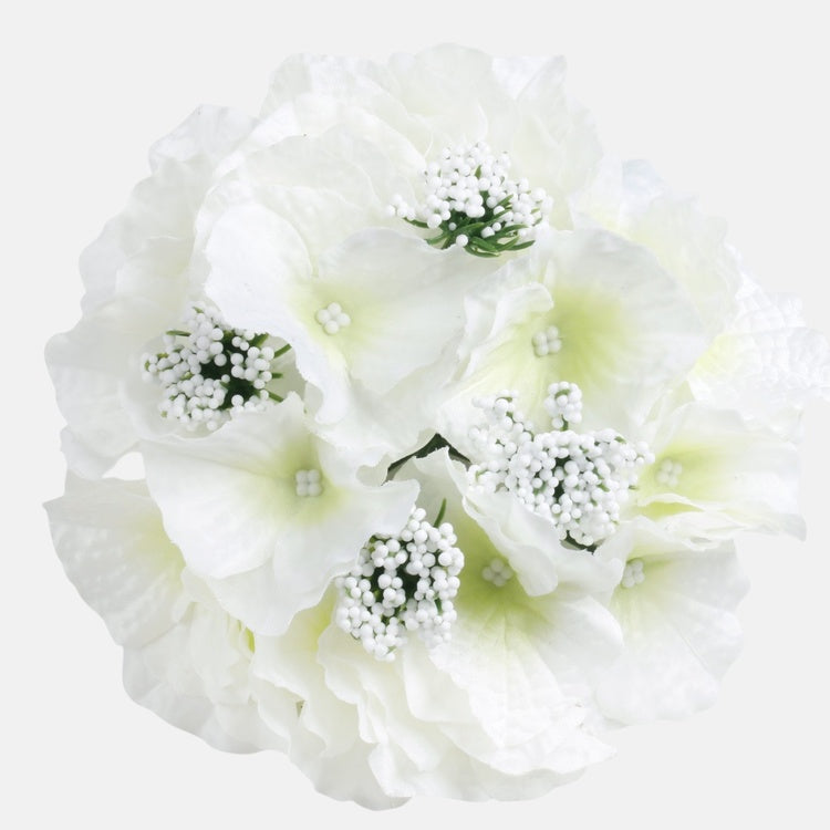 Kermanvärinen hortensia tekokukan kukkapää Ø16 cm - Tekokukat