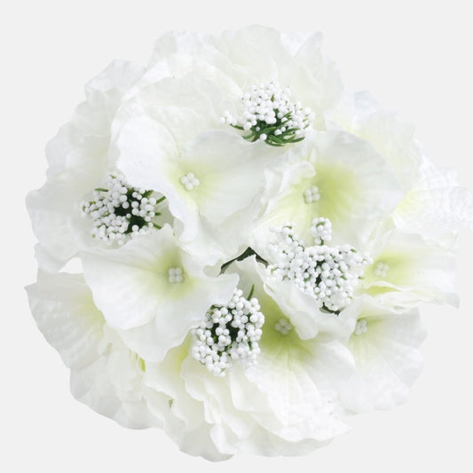 Kermanvärinen hortensia tekokukan kukkapää Ø16 cm - Tekokukat