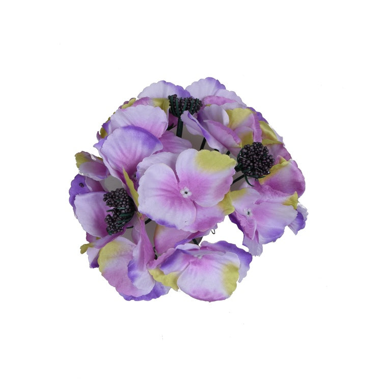 Hortensian tekokukkapää liila-vaaleanvihreä Ø17 cm - Tekokukat