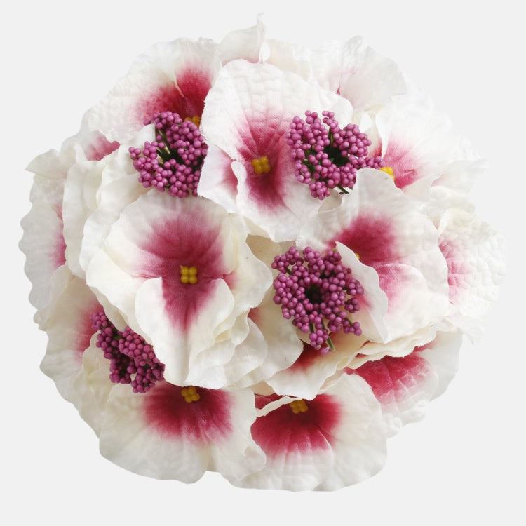 Hortensia tekokukan pää kermanvärinen-vaaleanpunainen Ø16 cm - Tekokukat