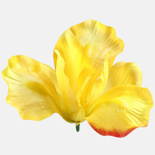Keltainen iris tekokukan pää 10 cm - Tekokukat