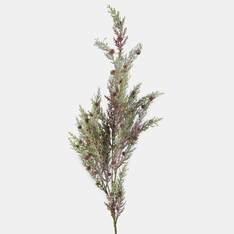 Vihreä-malvanvärinen katajanoksa 85 cm - Tekokukat