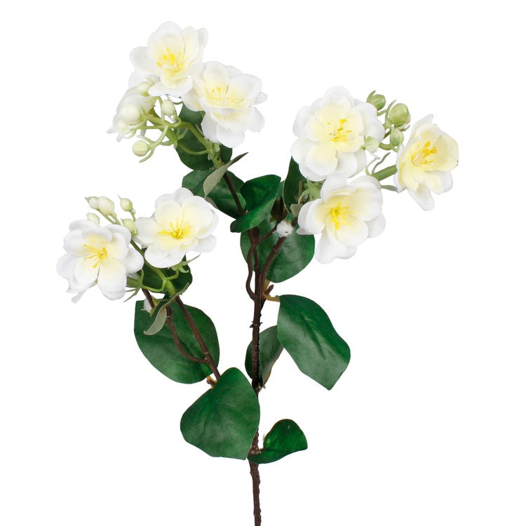Vaaleankeltainen jasmiini tekokukkaoksa 60 cm - Tekokukat