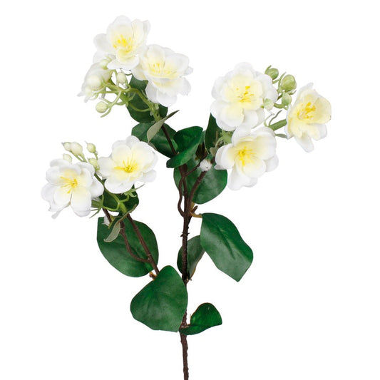 Vaaleankeltainen jasmiini tekokukkaoksa 60 cm - Tekokukat