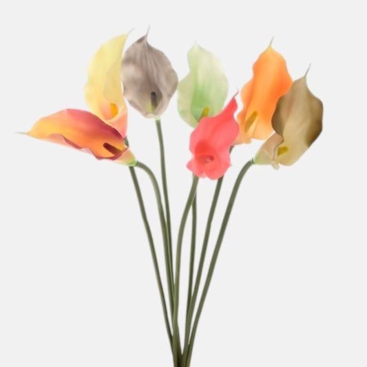 Kumipintainen kalla tekokukka satunnainen väri 63 cm - Tekokukat