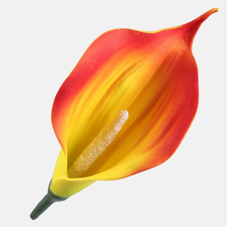 Mini kalla kukkapää oranssi-keltainen 13 cm - Tekokukat