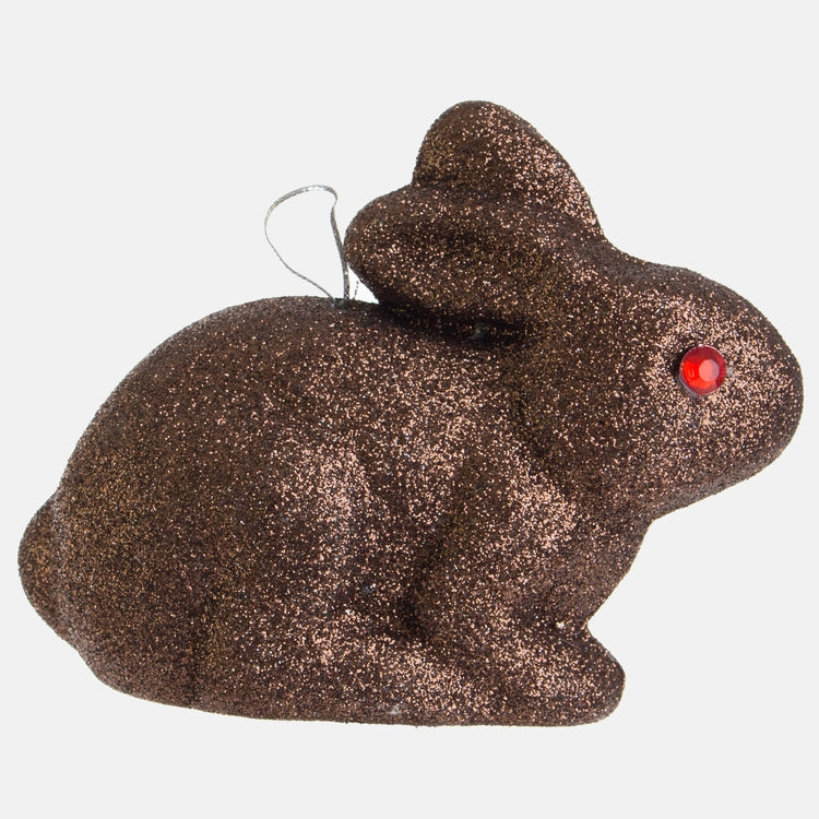 Ruskea glitterpupu pääsiäiskoriste 2 kpl 13 cm - Tekokukat