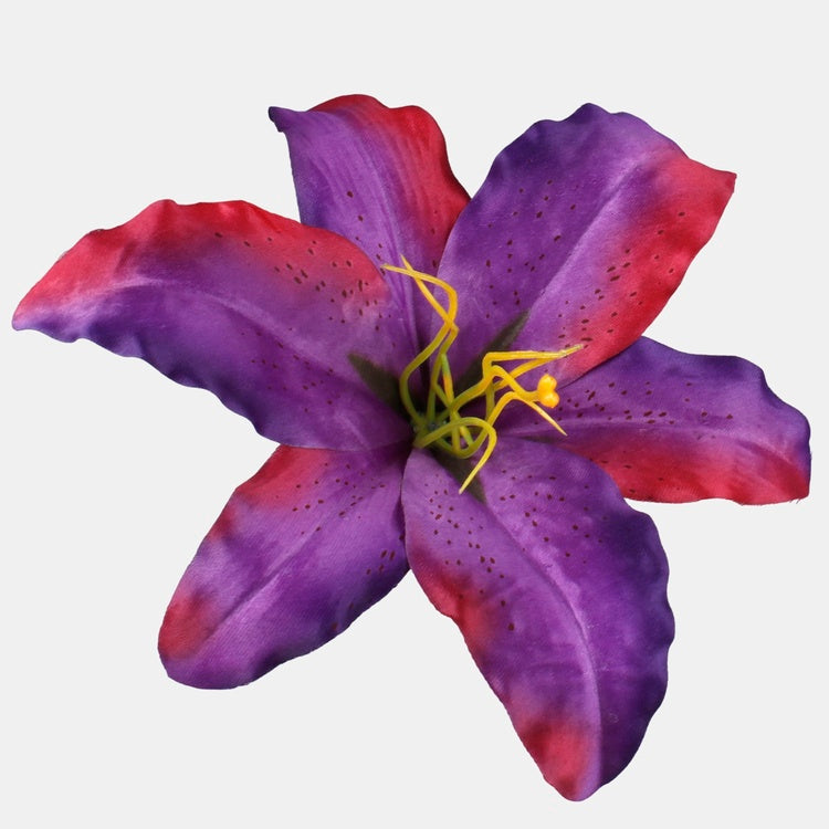 Lilja tekokukan pää satiini tummanvioletti 20 cm - Tekokukat