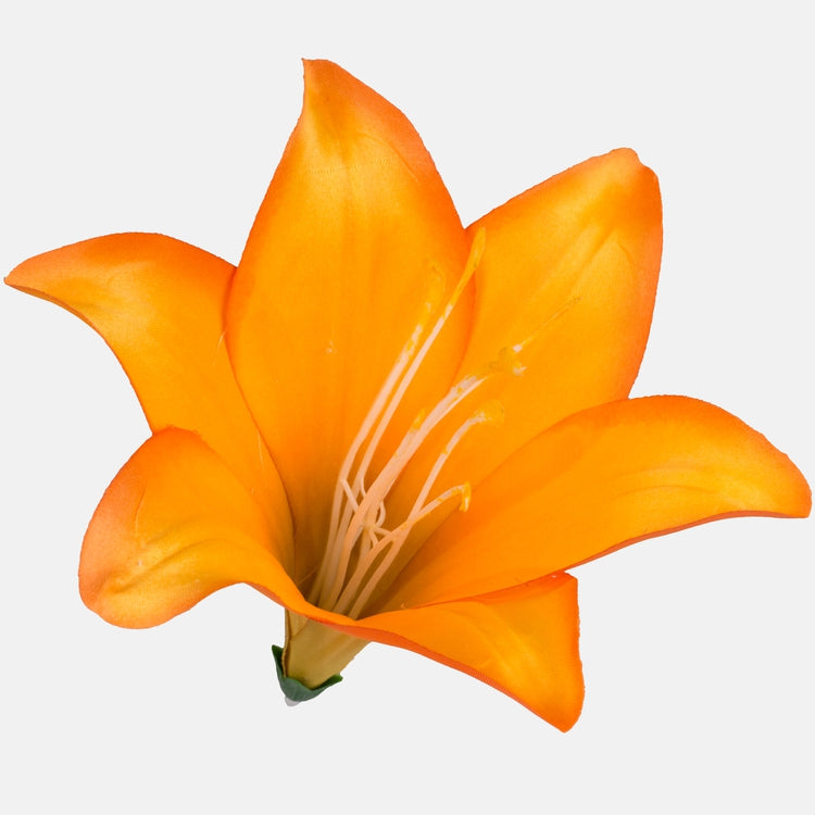 Oranž satiinliilia õiepea 16 cm - Kunstlilled