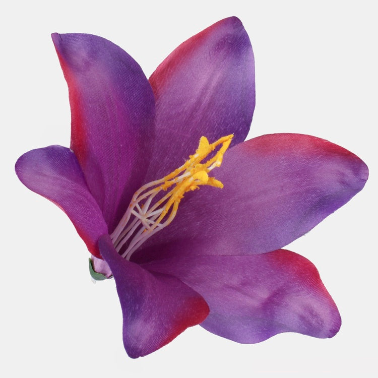 Violetti satiini lilja tekokukan pää Ø16 cm - Tekokukat