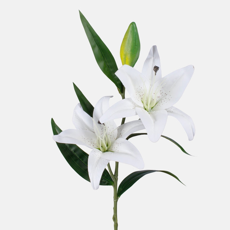 Valkoinen tekoliljaoksa 88 cm - Tekokukat