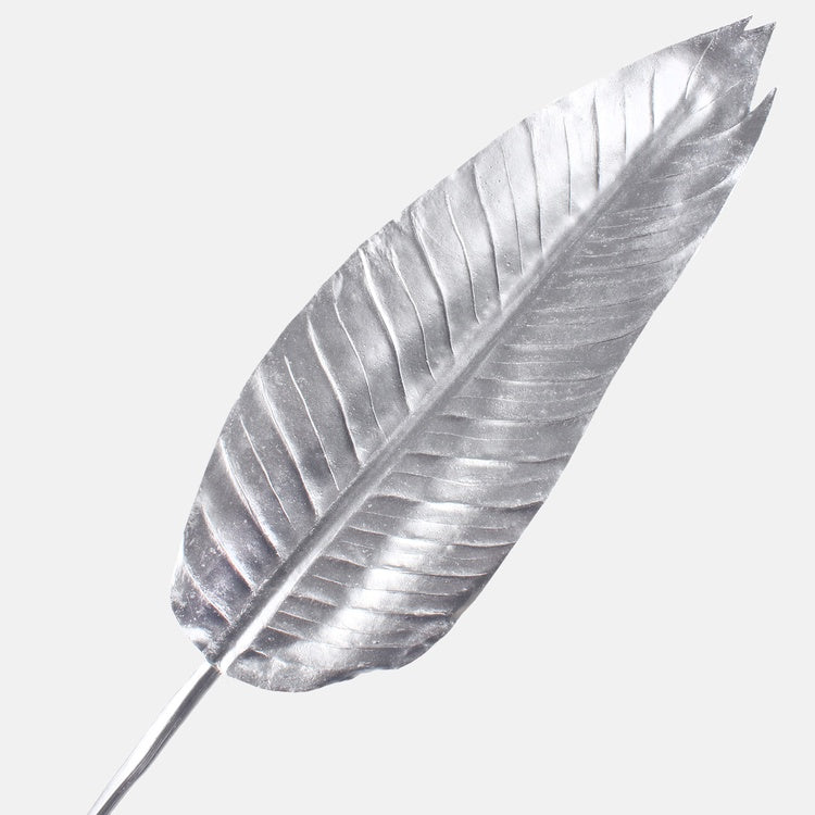 Hopeanvärinen banaanilehti tekolehti 100 cm - Tekokukat