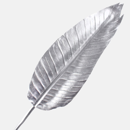 Hopeanvärinen banaanilehti tekolehti 100 cm - Tekokukat
