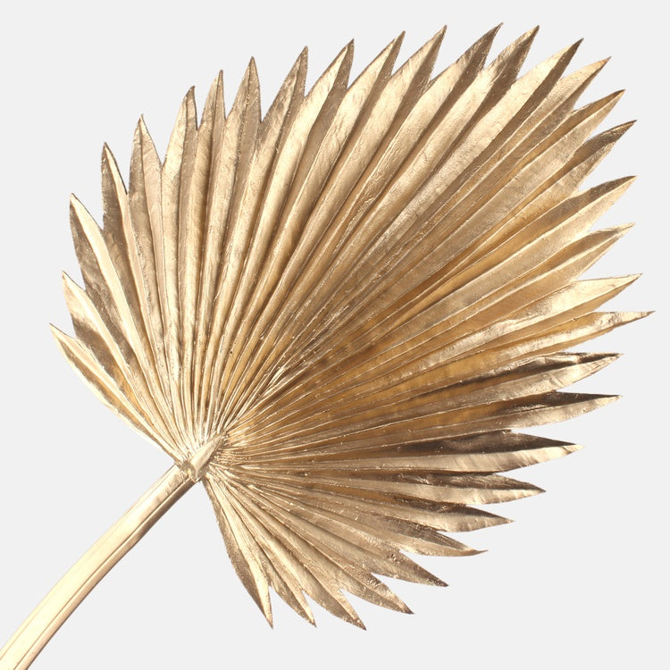 Kultainen metallinen palmunlehtioksa 95 cm - Tekokukat