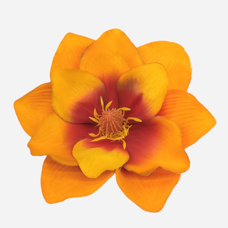 Oranssi magnolia tekokukan pää Ø17 cm - Tekokukat