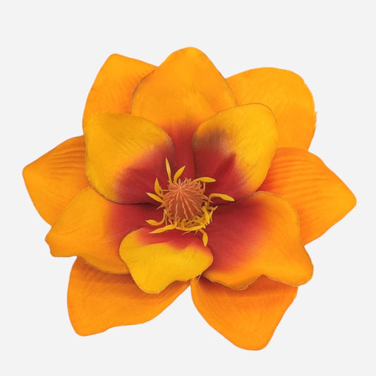 Oranssi magnolia tekokukan pää Ø17 cm - Tekokukat