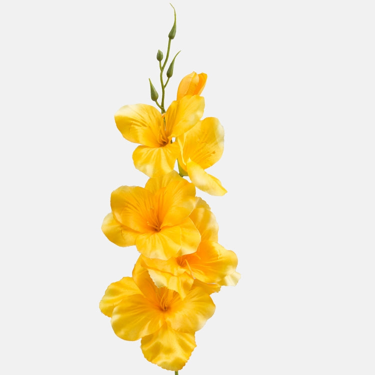 Keltainen satiini gladiolus tekokukka 55 cm - Tekokukat
