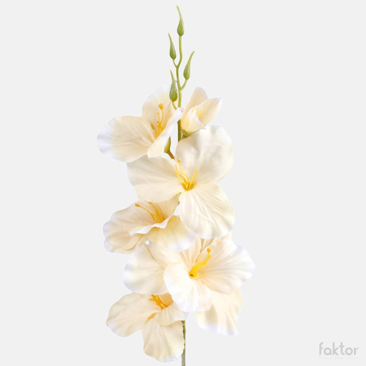 Vaniljanvalkoinen gladiolus tekokukka satiini 55 cm - Tekokukat