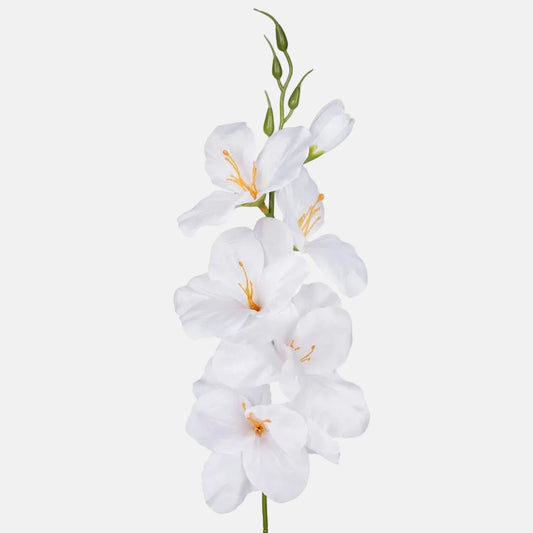 Valge satiingladiool kunstlill 55 cm - Kunstlilled