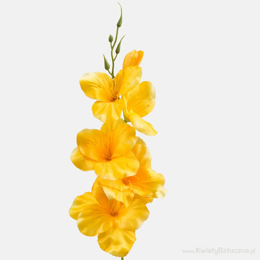 Keltainen satiini tekogladiolus 55 cm - Tekokukat