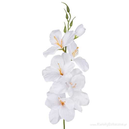 Valkoinen satiininen tekogladiolus 55 cm - Tekokukat