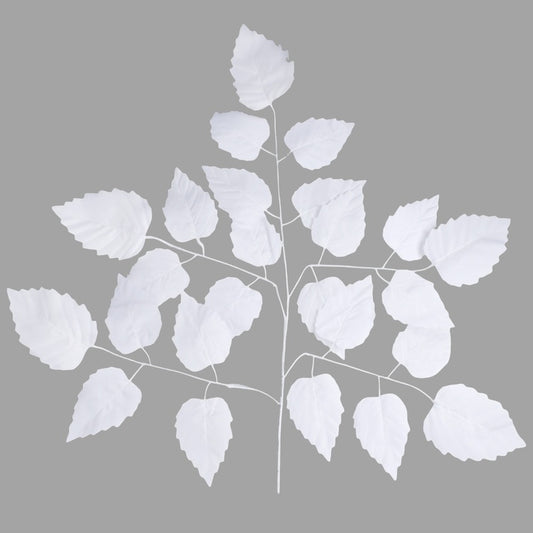 Valkoinen leppäoksa tekokasvi 74 cm - Tekokukat