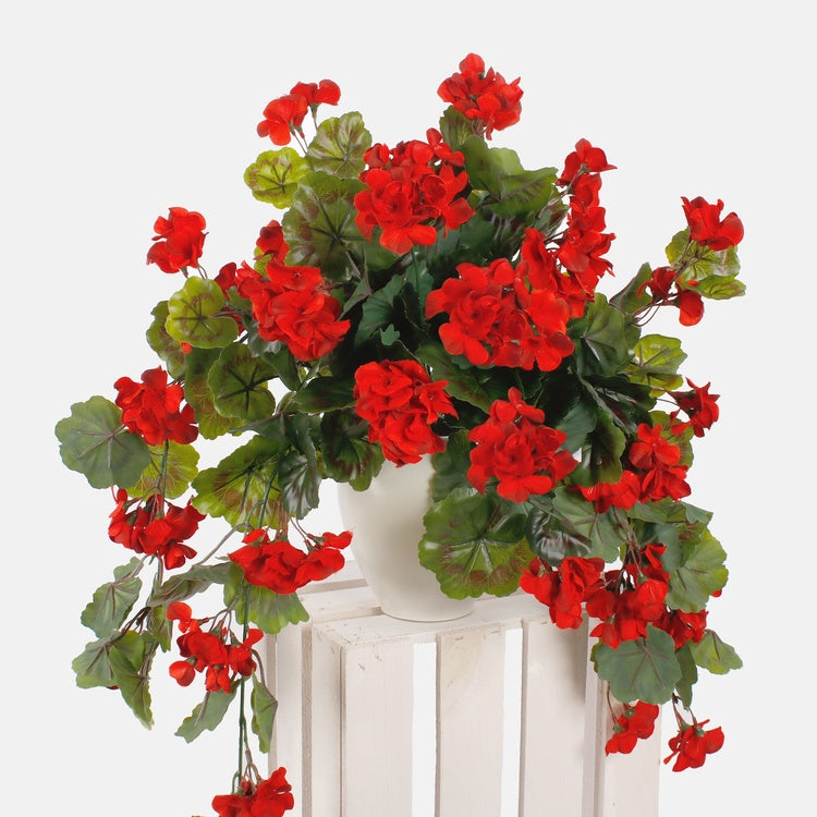 Punainen pelargonia tekokasvi 80 cm - Tekokukat