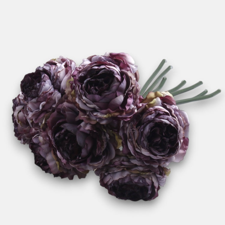 Violetti pioni tekokukkakimppu 27 cm - Tekokukat