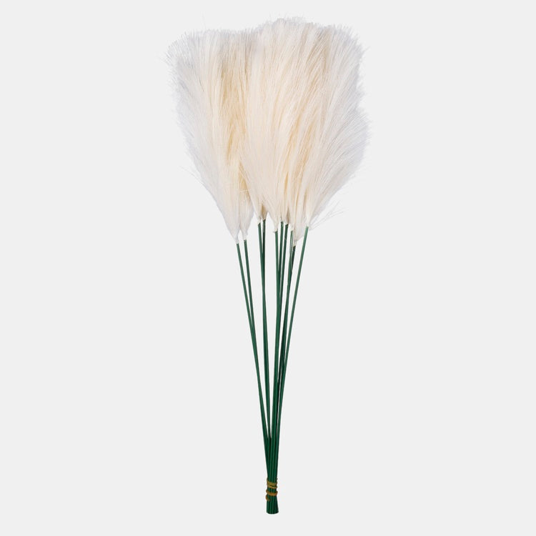 Ivory pampas koristeoksa 47 cm - Tekokukat