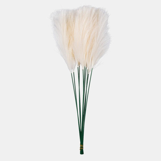 Ivory pampas koristeoksa 47 cm - Tekokukat