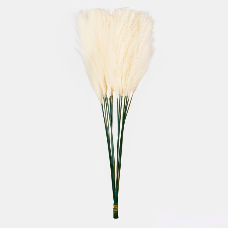 Luonnonvalkoinen pampas koristeoksa 47 cm - Tekokukat