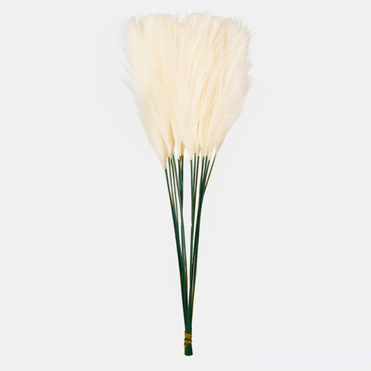 Luonnonvalkoinen pampas koristeoksa 47 cm - Tekokukat