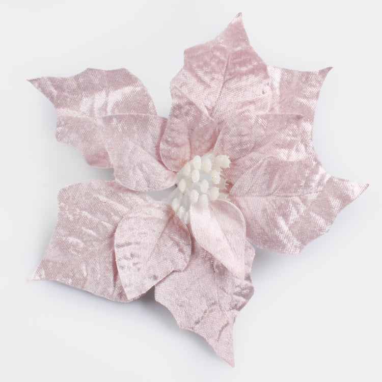 Sametine jõulutähe kunstlillepea roosa Ø20 cm - Kunstlilled