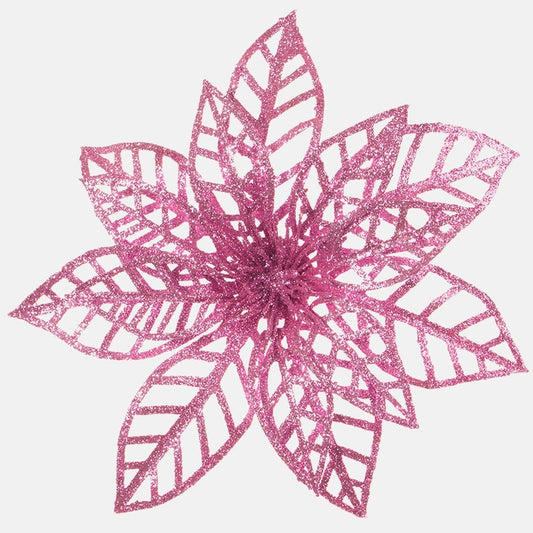Glitter-joulutähti tekokukkapää liila Ø17 cm - Tekokukat