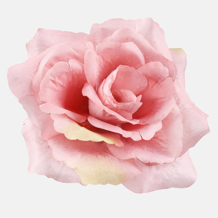 Ranskanruusu tekokukan pää vaaleanpunainen Ø13 cm - Tekokukat