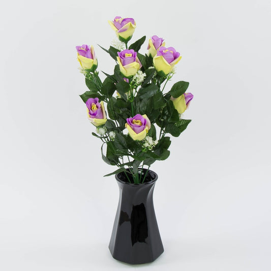 Vaaleanvioletti ruusukimppu 51 cm - Tekokukat
