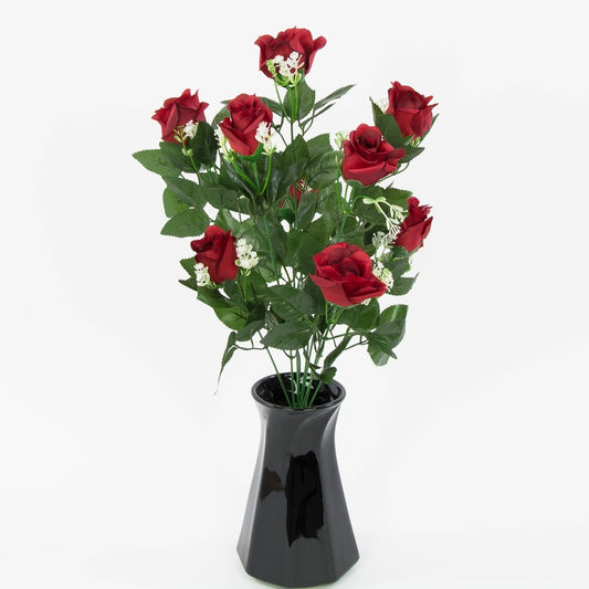Kunstlik punase roosi kimp 51 cm - Kunstlilled