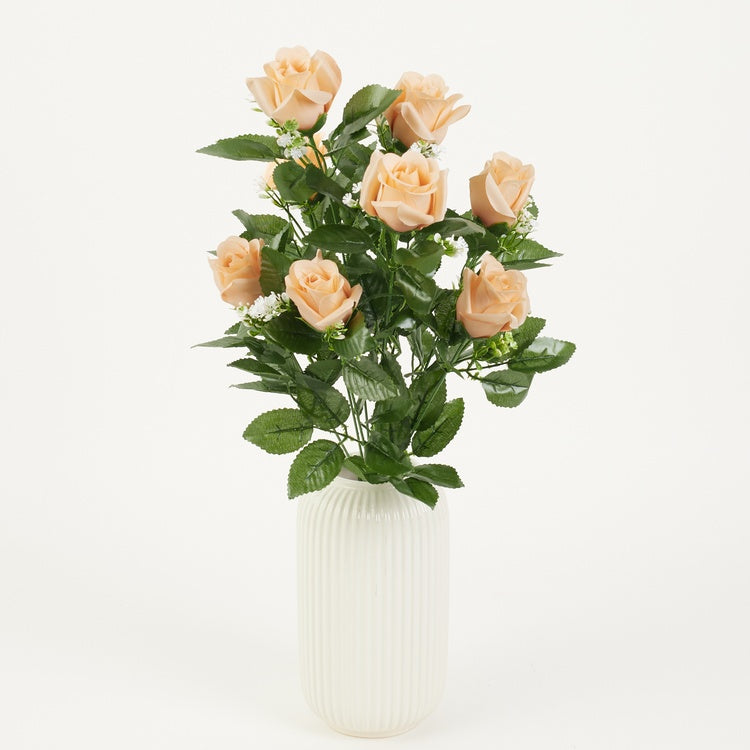 Persikanvärinen ruusukimppu 51 cm - Tekokukat