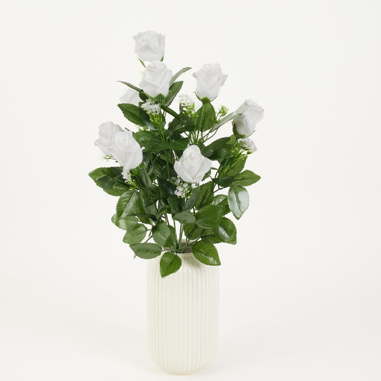 Valge roosi kimp 51 cm - Kunstlilled