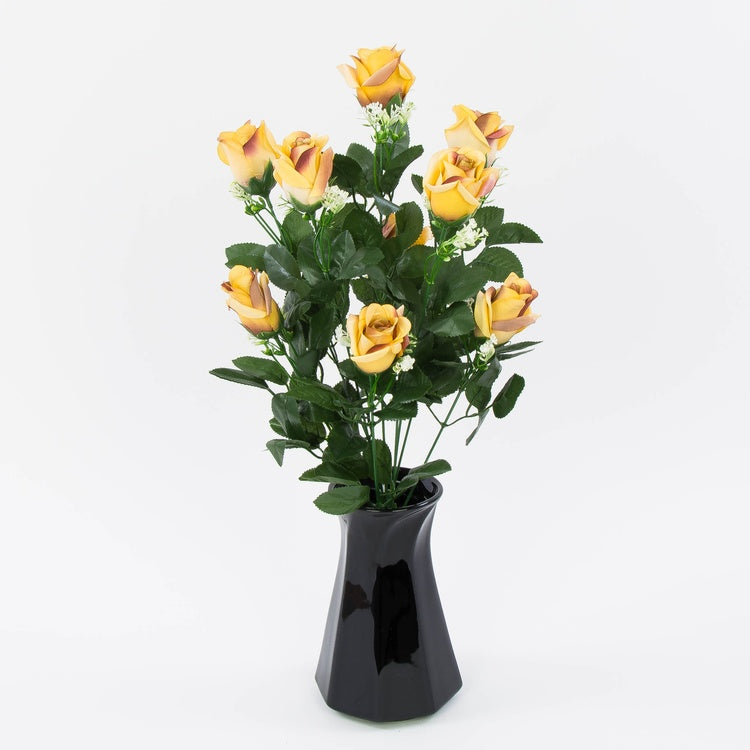 Kollakaspruun kunstroosikimp 51 cm - Kunstlilled