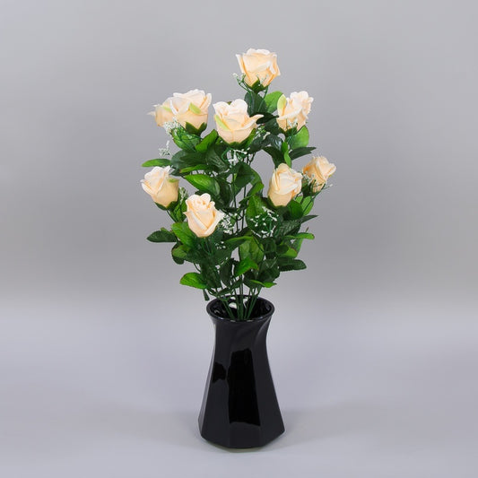 Vaalea persikka ruusukimppu 51 cm - Tekokukat
