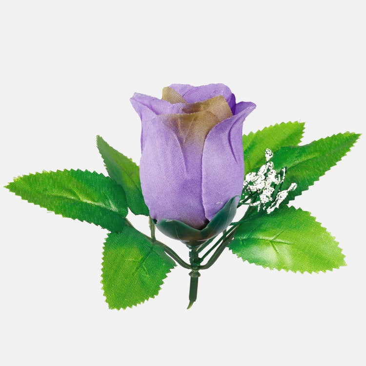 Liilanvärinen ruusunuppu tekokukkapää 6 cm - Tekokukat