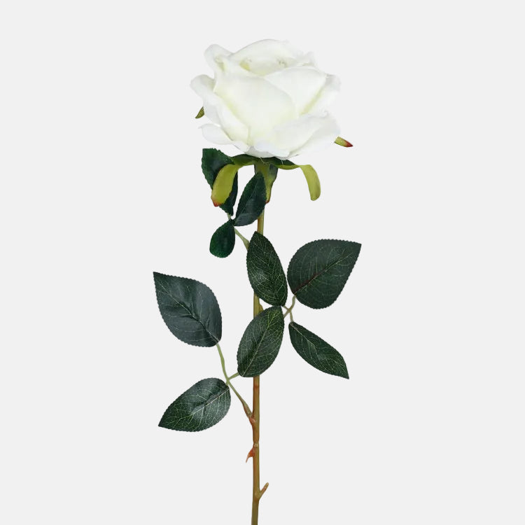 Sametine kreemjas kunstroos 62 cm - Kunstlilled