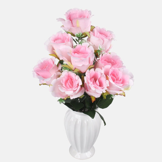 Roosa roosi kimp 48 cm - Kunstlilled