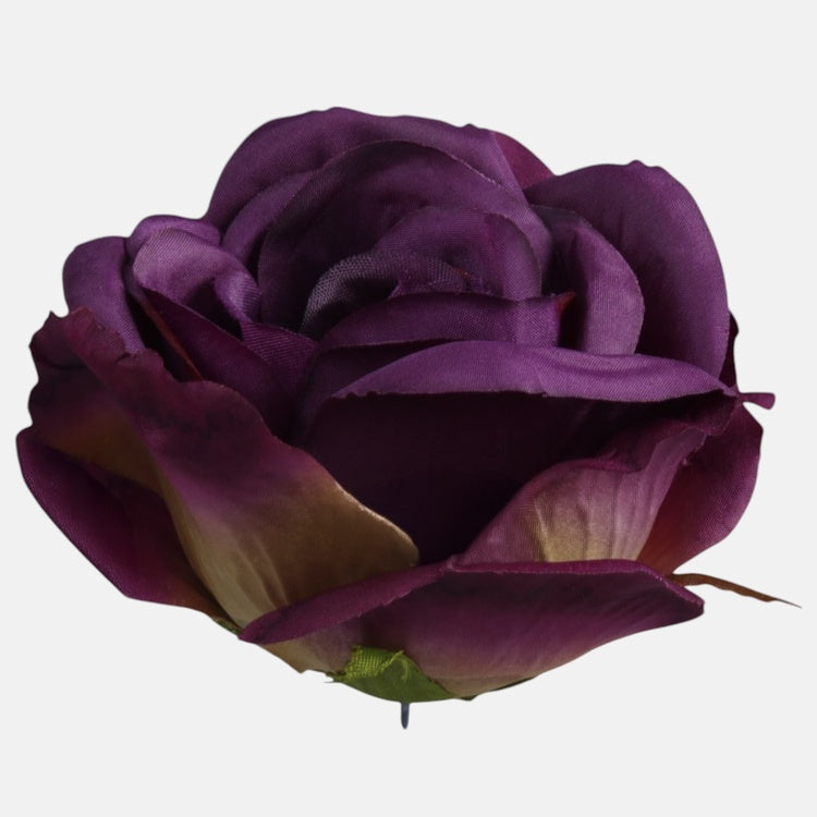 Violetti-beige ruusukukkapää Ø8 cm - Tekokukat