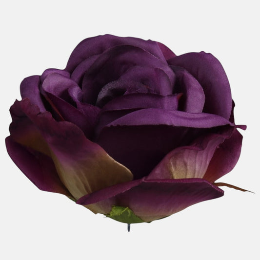 Violetti-beige ruusukukkapää Ø8 cm - Tekokukat